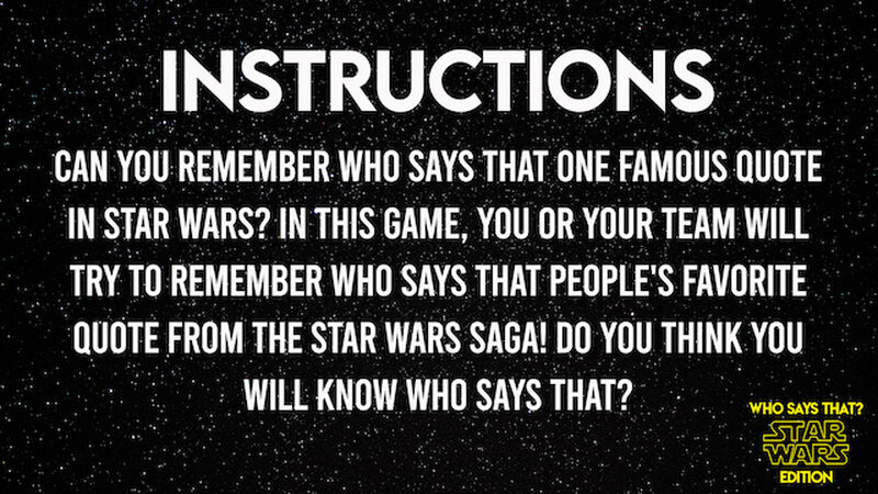 Who Says That? Star Wars Edition